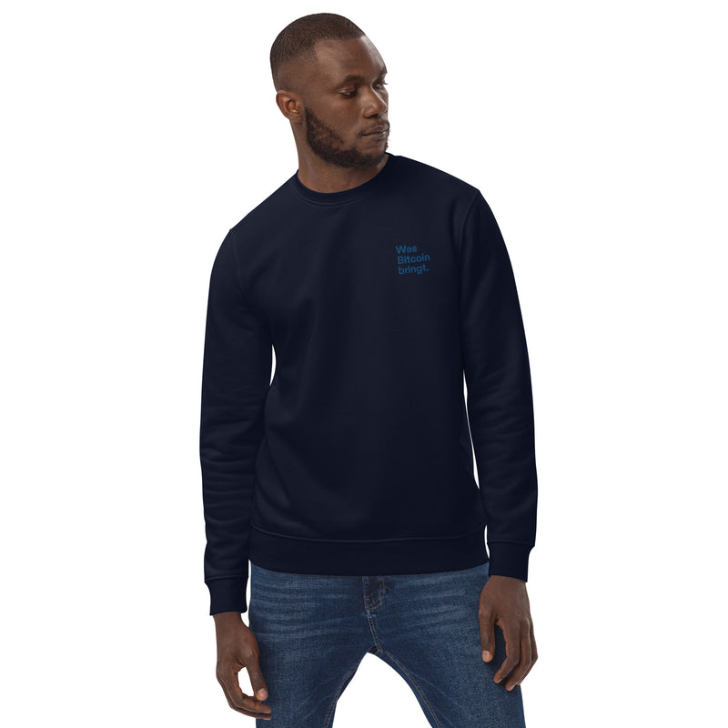 Was Bitcoin bringt. Embroidered Men's Eco Sweatshirt