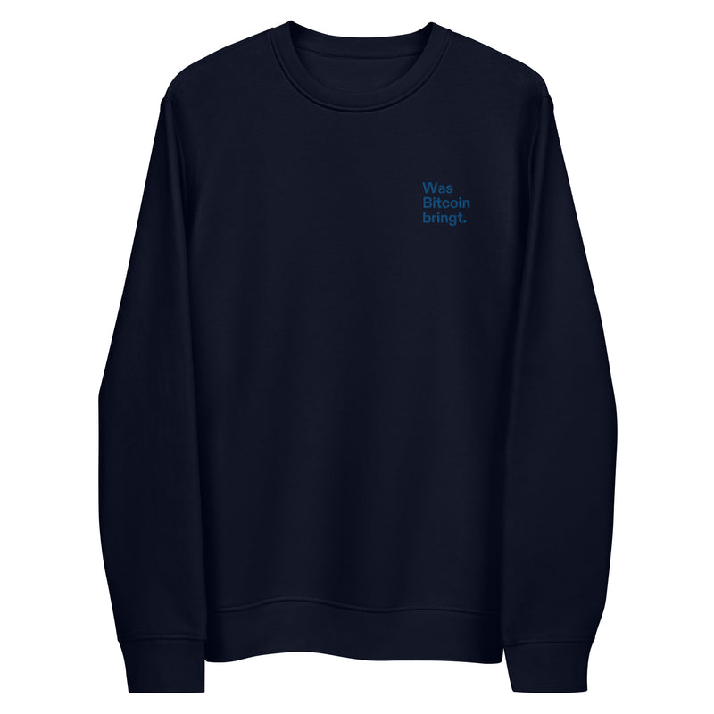 Was Bitcoin bringt. Embroidered Men's Eco Sweatshirt
