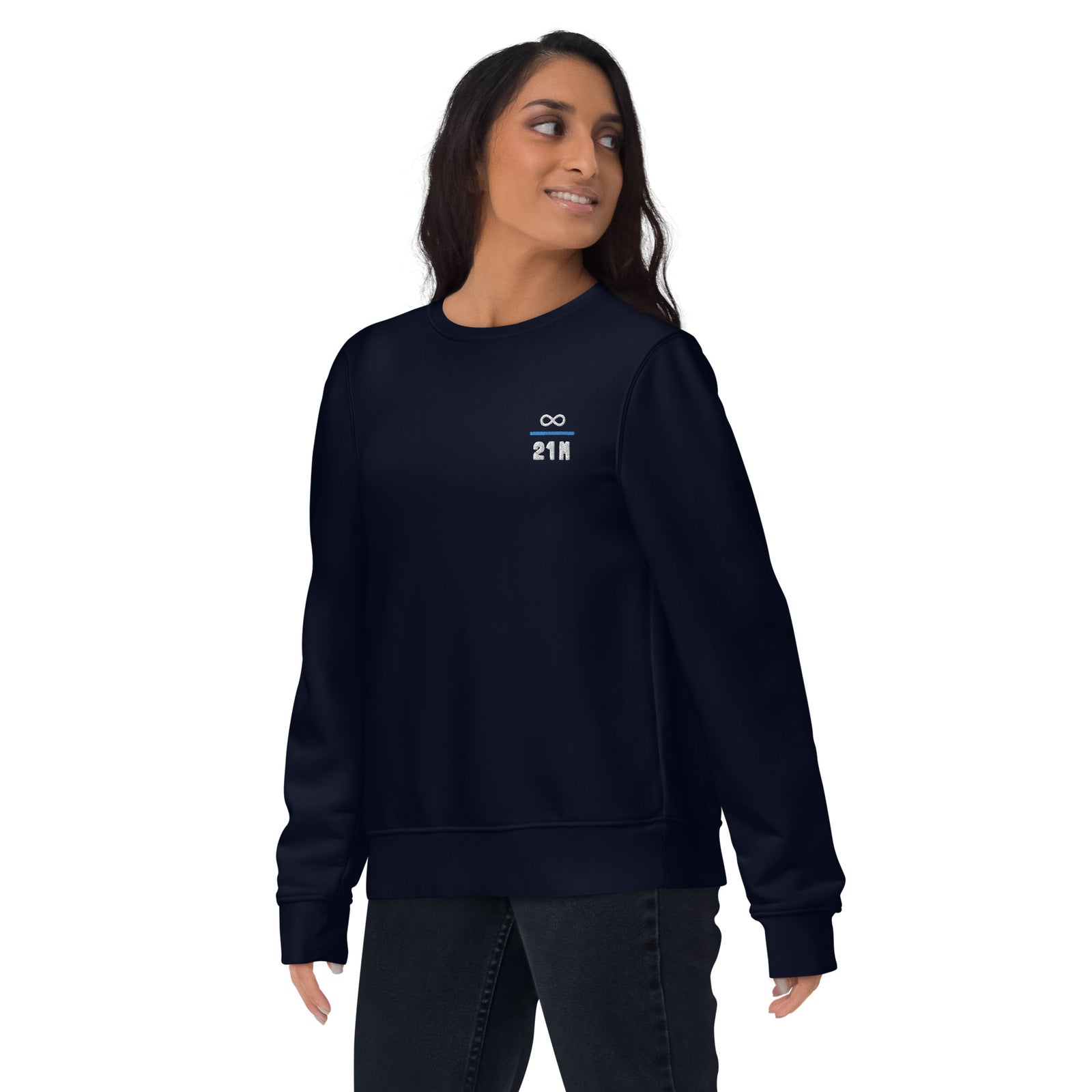Infinity Divided by 21 Mio Knut Svanholm Embroidered Women's Eco | Bitcoin Sweatshirt
