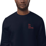 Fix the money. Embroidered Men's Eco Sweatshirt
