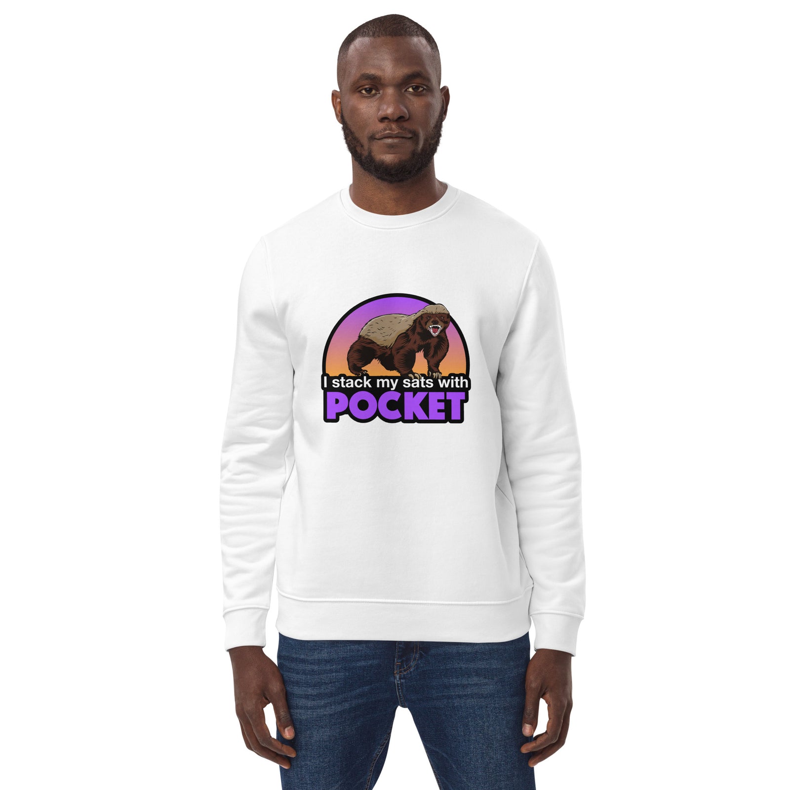 Pocket Bitcoin Honeybadger Men's Eco Sweatshirt