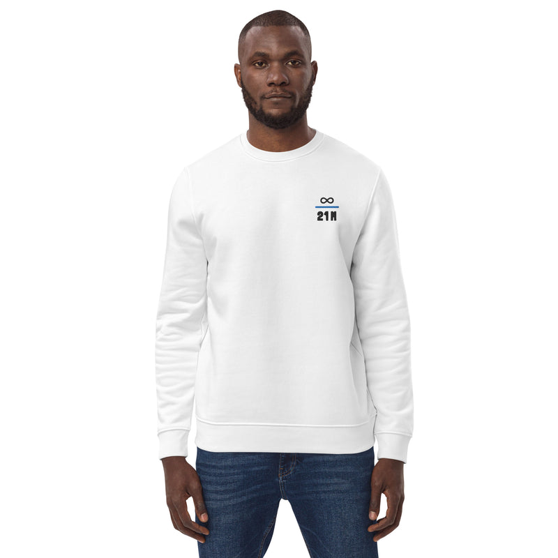 Infinity Divided by 21 Mio Bitcoin Knut Svanholm Embroidered Men's Eco Sweatshirt