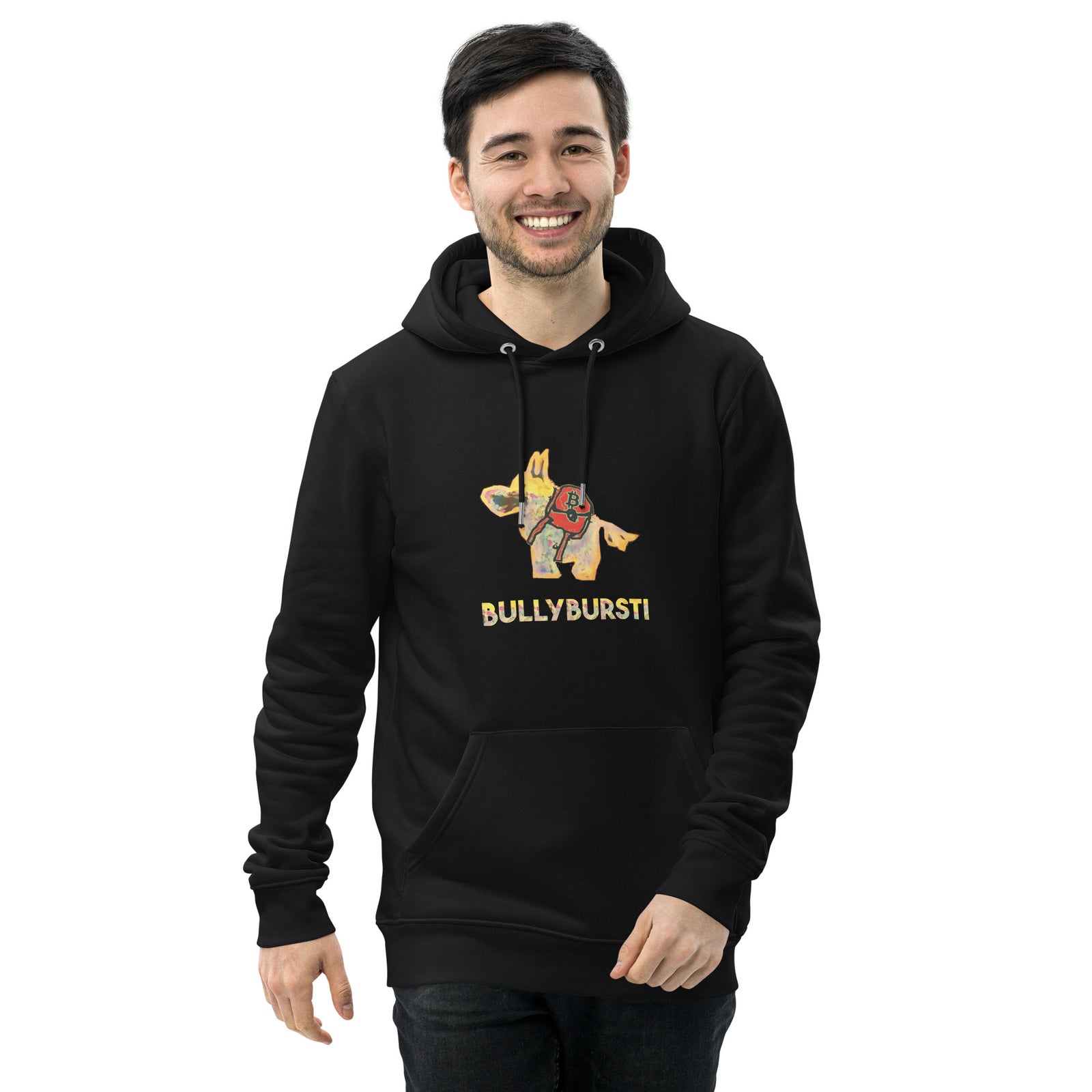 Bullybursti Men's Organic Pullover Bitcoin Hoodie with Pouch Pocket