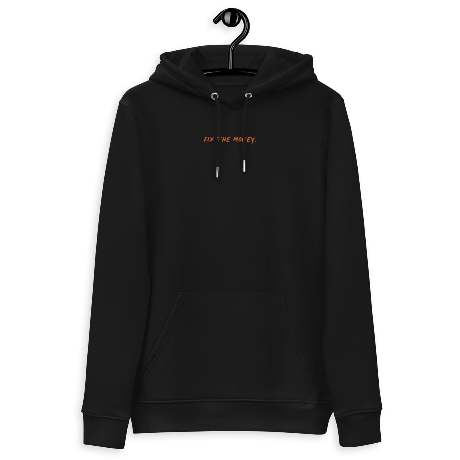 Fix The Money. Embroidered Women's Organic Pullover with Pouch Pocket | Bitcoin Hoodie