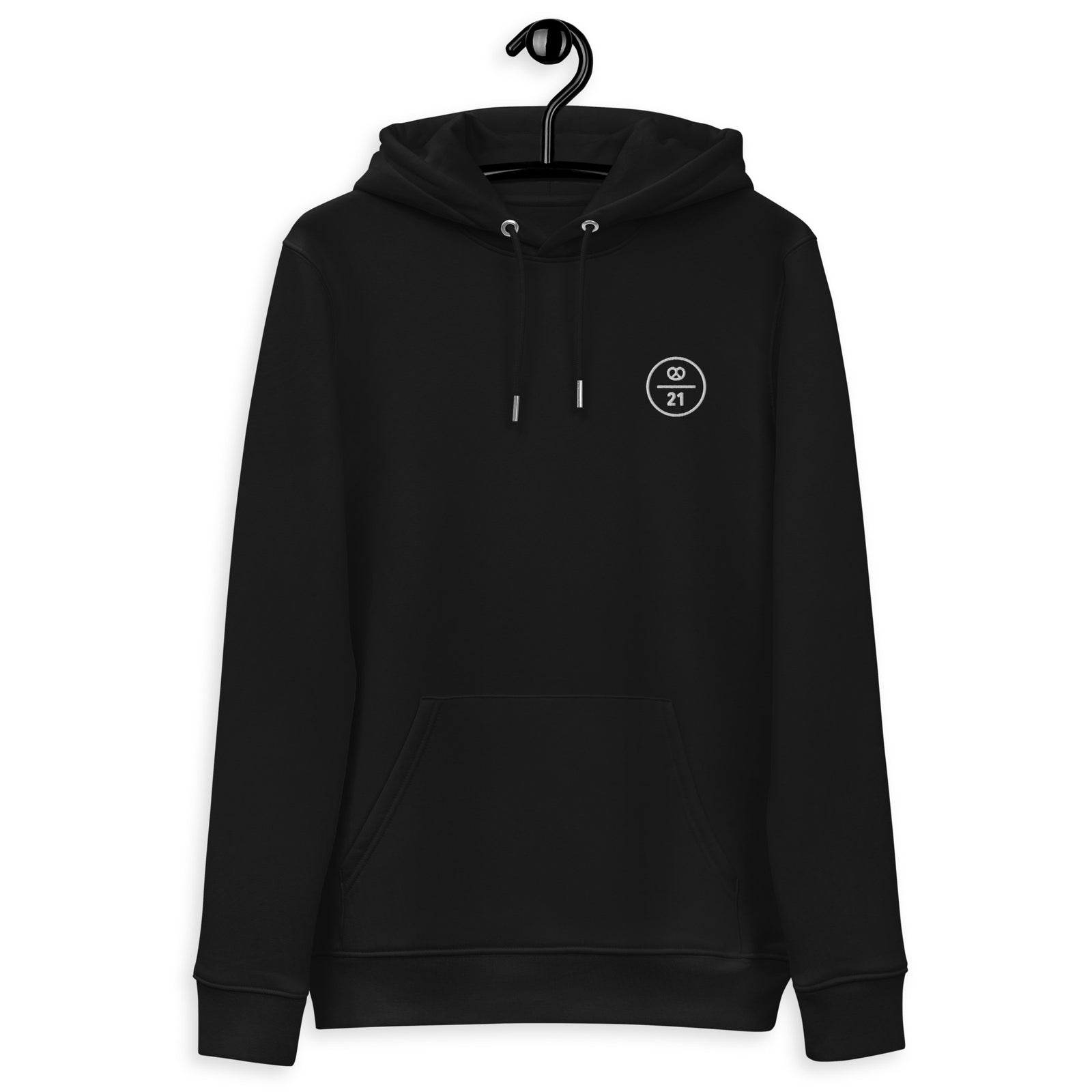 Bitcoin Pretzel Munich Embroidered Men's Organic Pullover Hoodie with Pouch Pocket