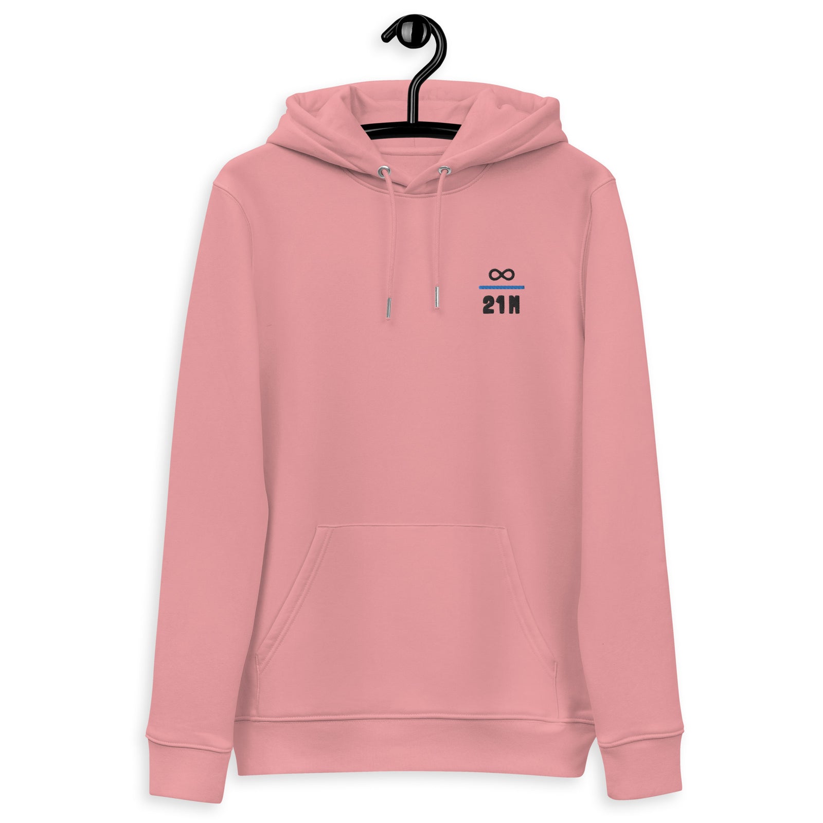 Infinity Divided by 21 Mio Bitcoin Knut Svanholm Embroidered Men's Organic Pullover Hoodie with Pouch Pocket