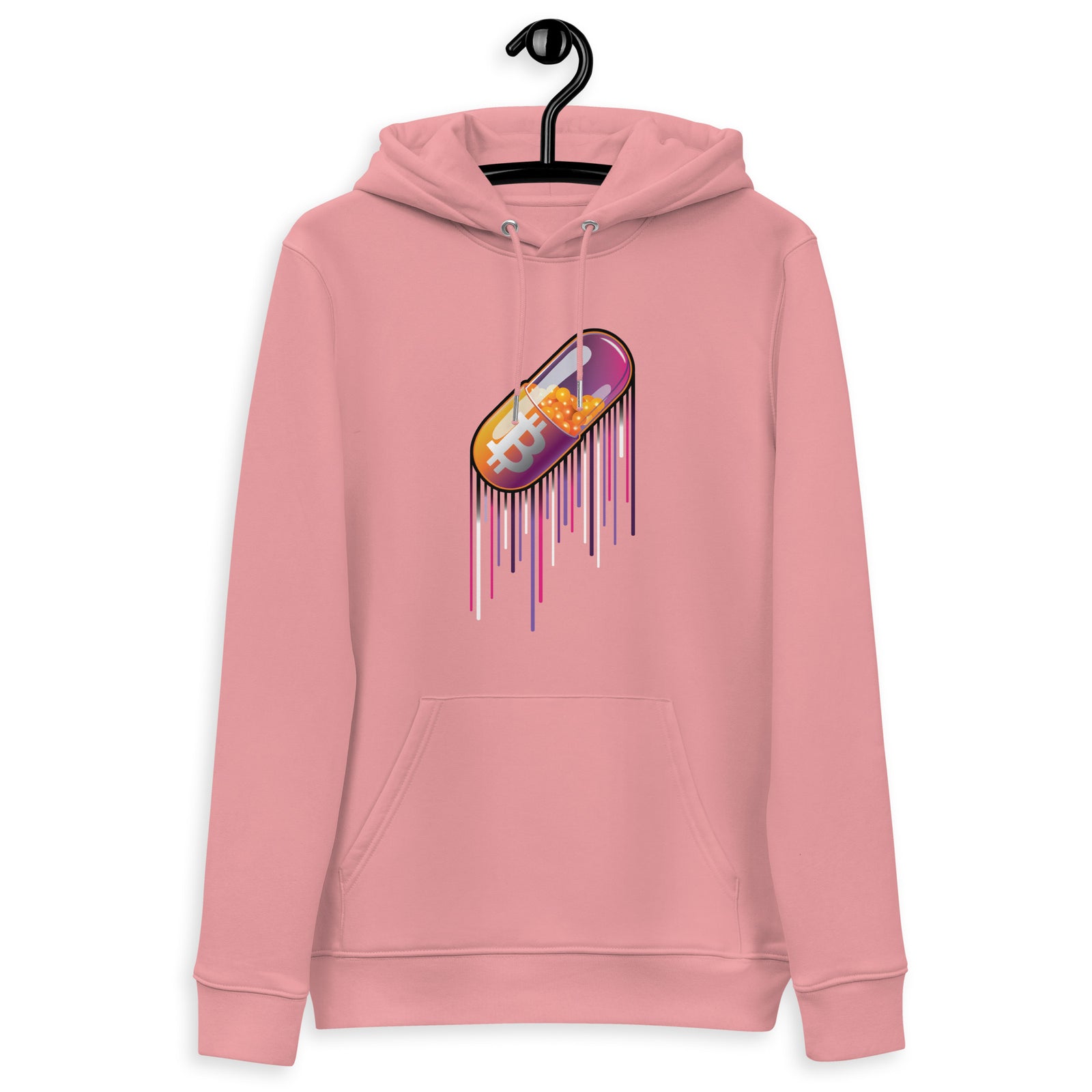 Pocket Bitcoin Orange Pill Men's Organic Pullover Hoodie with Pouch Pocket