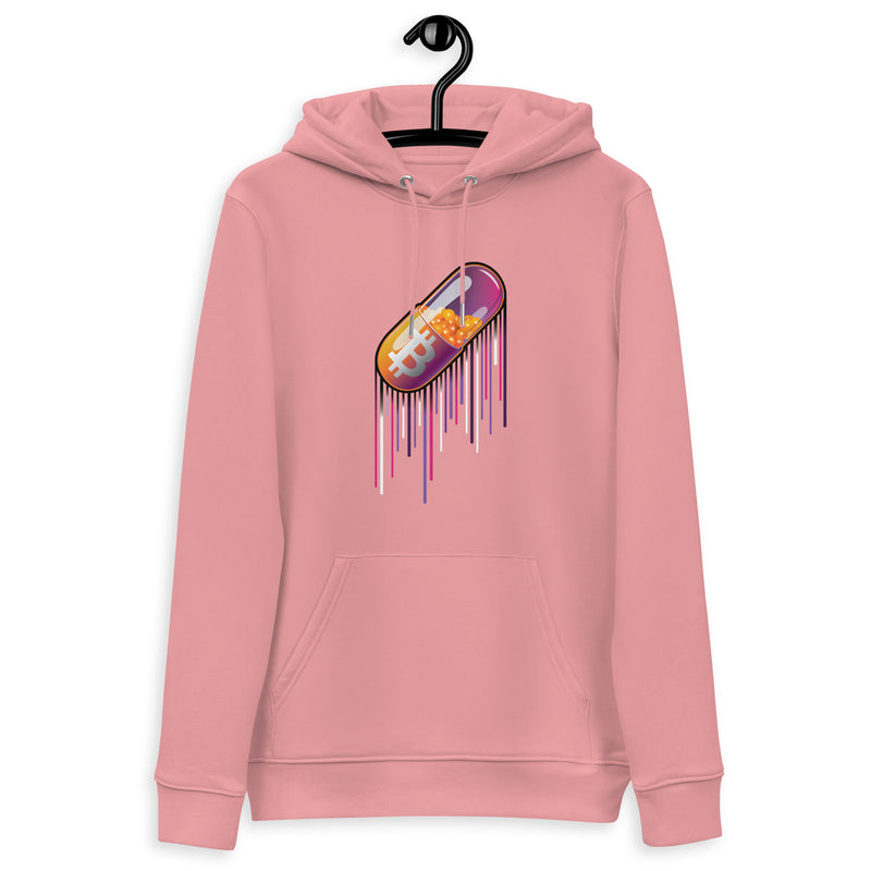 Pocket Bitcoin Orange Pill Men's Organic Pullover Hoodie with Pouch Pocket