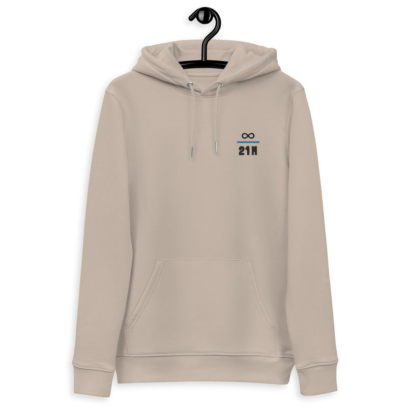 Infinity Divided by 21 Mio Bitcoin Knut Svanholm Embroidered Men's Organic Pullover Hoodie with Pouch Pocket