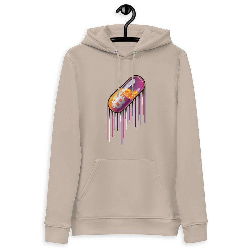 Pocket Bitcoin Orange Pill Men's Organic Pullover Hoodie with Pouch Pocket