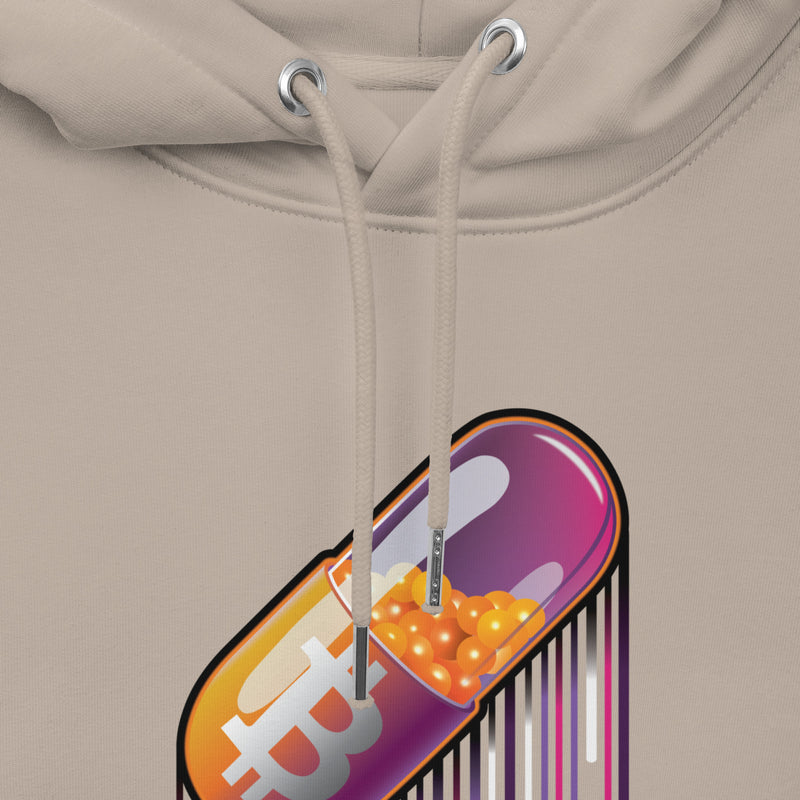 Pocket Bitcoin Orange Pill Men's Organic Pullover Hoodie with Pouch Pocket