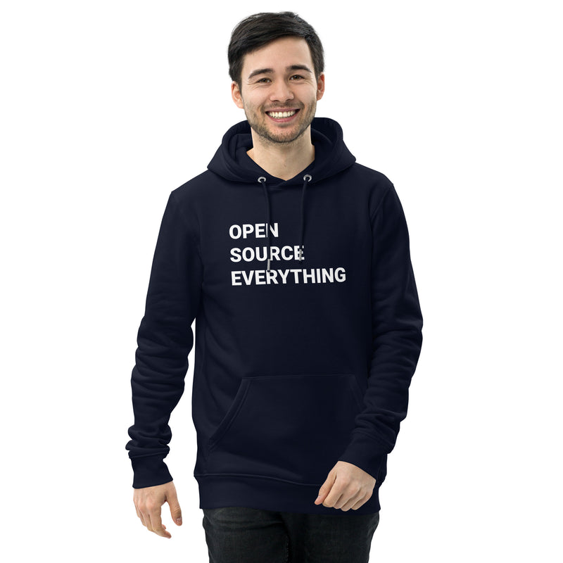 Open Source Everything Men's Organic Pullover Bitcoin Hoodie with Pouch Pocket