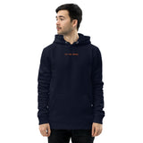 Personalized Quote Embroidered Men's Organic Pullover Hoodie with Pouch Pocket
