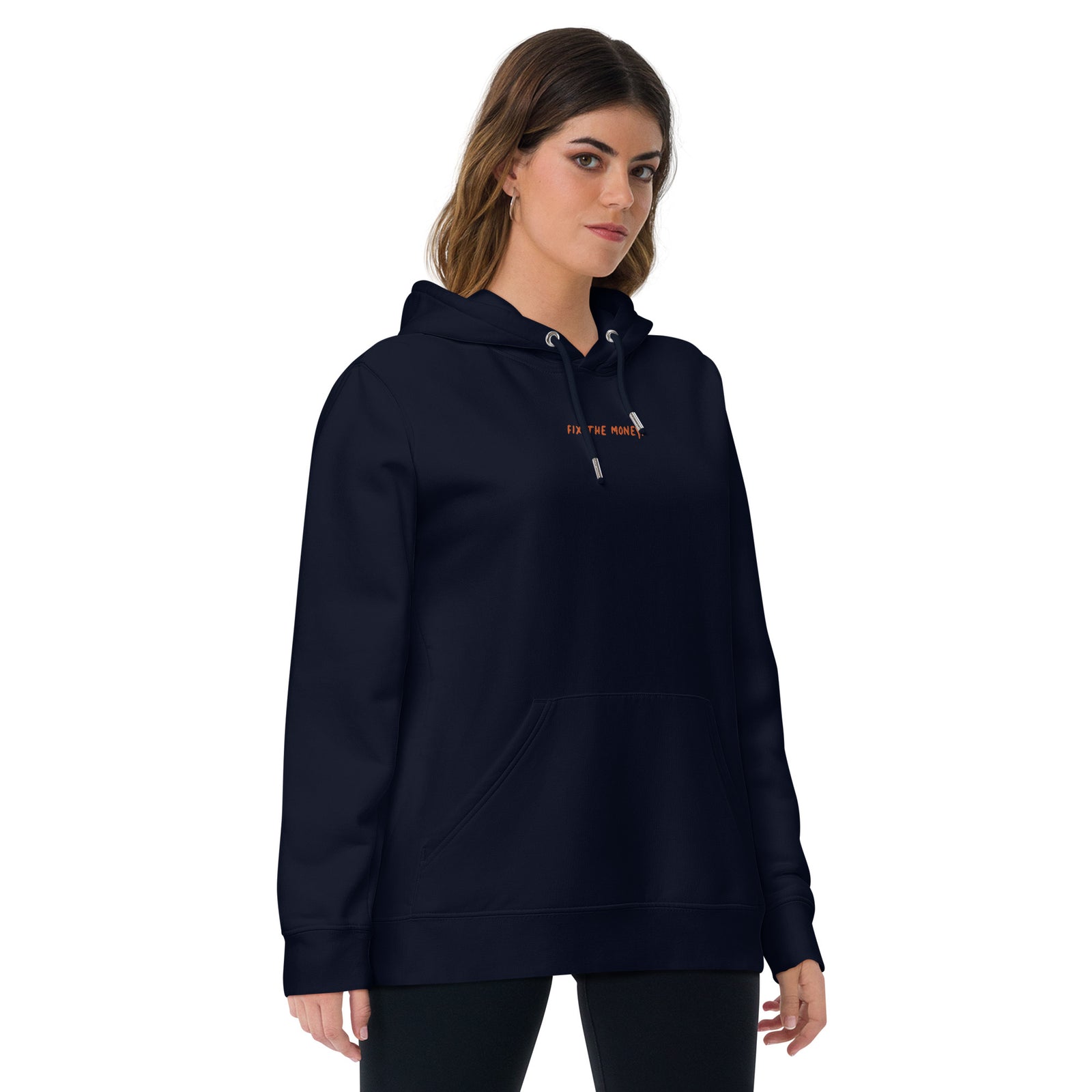 Personalized Quote Embroidered Women's Organic Pullover with Pouch Pocket | Bitcoin Hoodie
