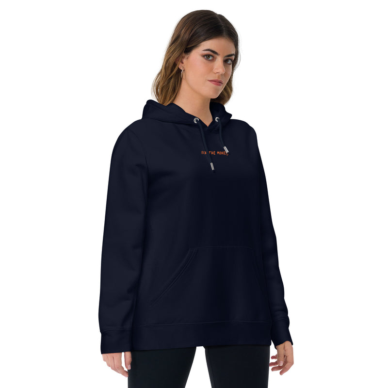 Personalized Quote Embroidered Women's Organic Pullover with Pouch Pocket | Bitcoin Hoodie