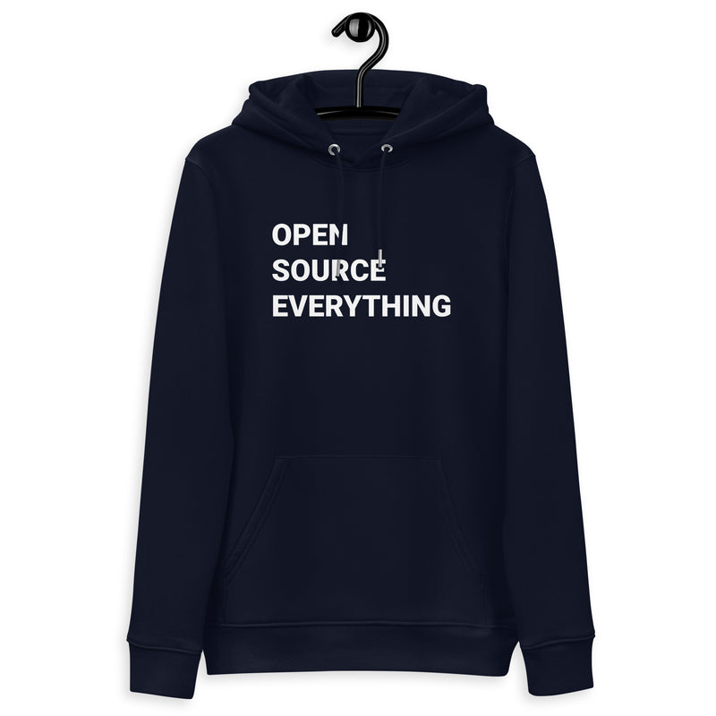 Open Source Everything Men's Organic Pullover Bitcoin Hoodie with Pouch Pocket