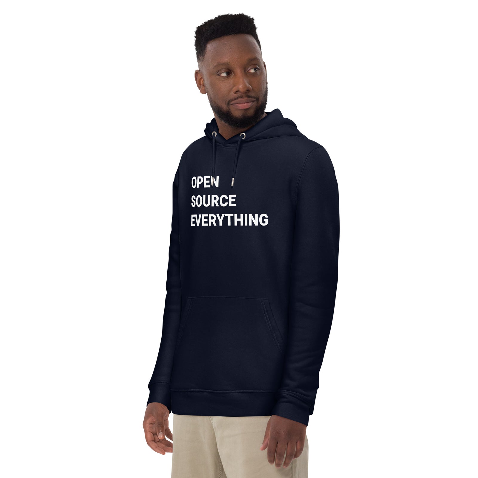 Open Source Everything Men's Organic Pullover Bitcoin Hoodie with Pouch Pocket