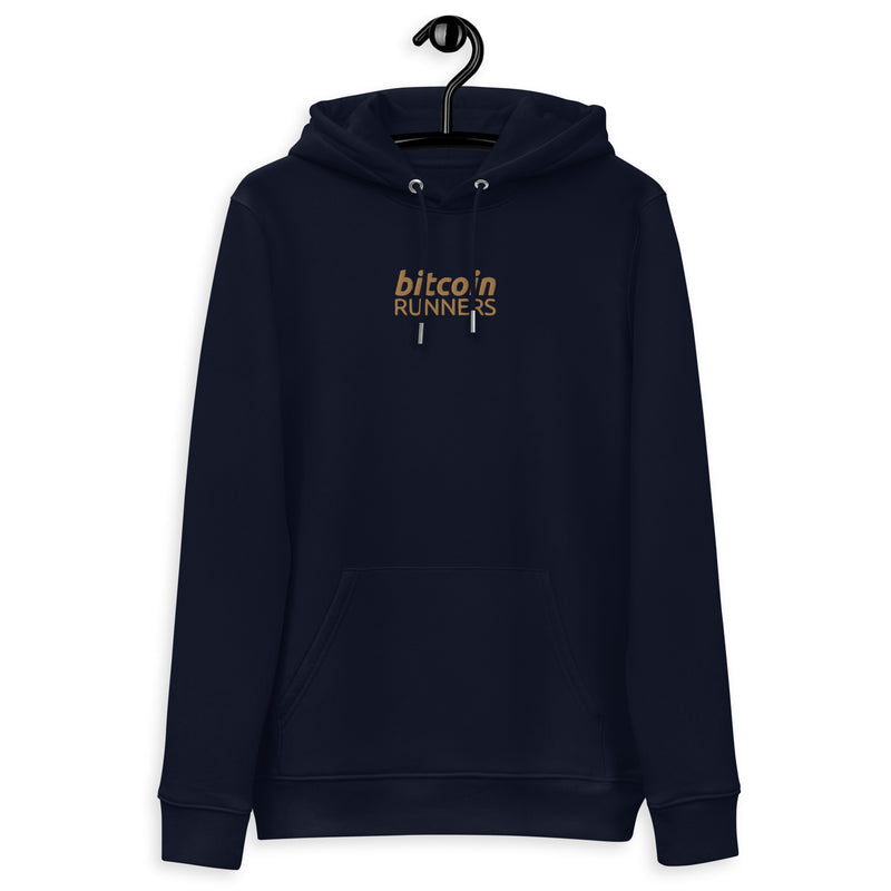 Bitcoin Runners Embroidered Women's Organic Pullover Hoodie with Pouch Pocket