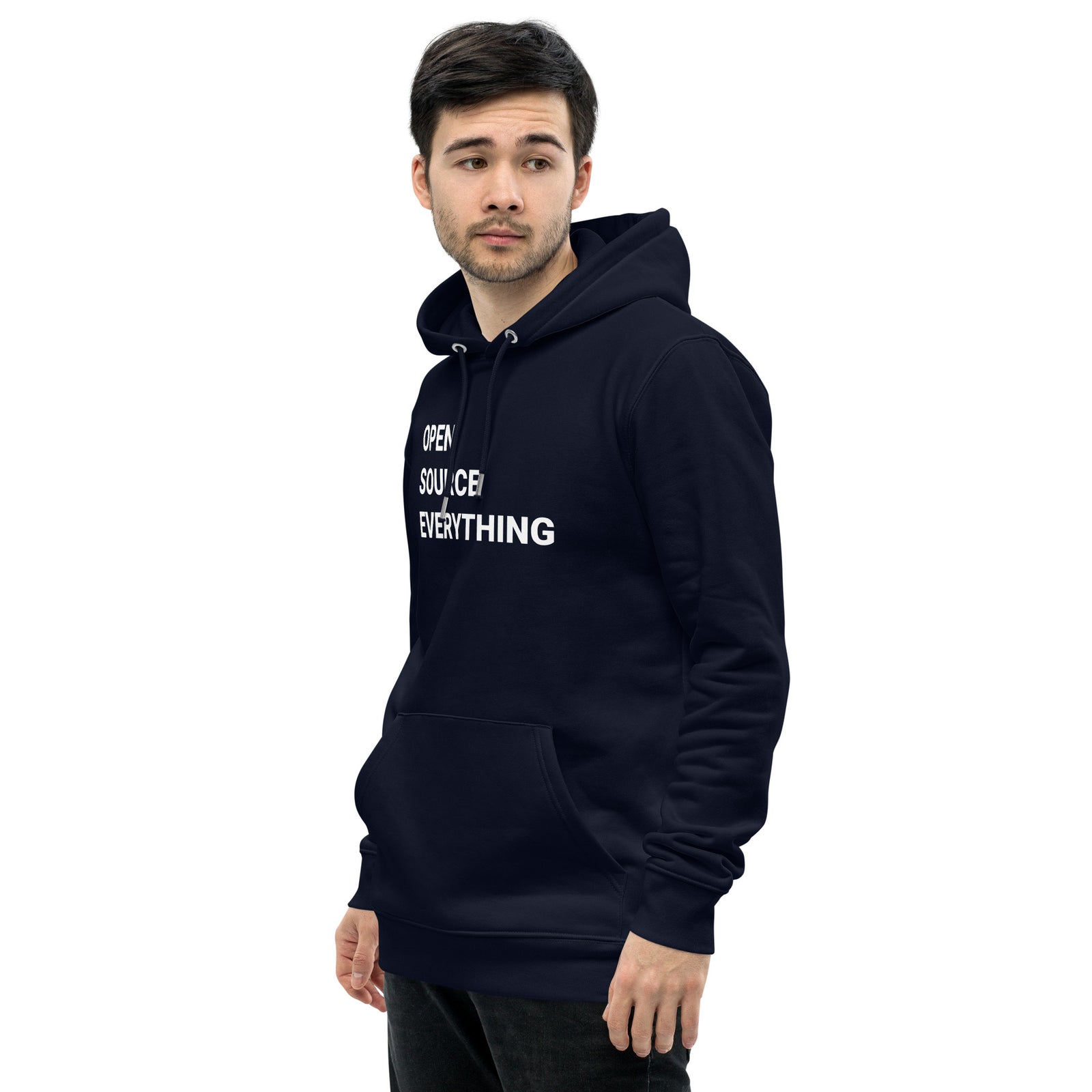 Open Source Everything Men's Organic Pullover Bitcoin Hoodie with Pouch Pocket