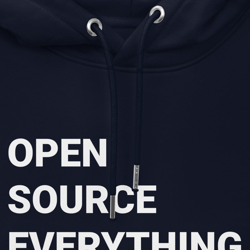 Open Source Everything Men's Organic Pullover Bitcoin Hoodie with Pouch Pocket