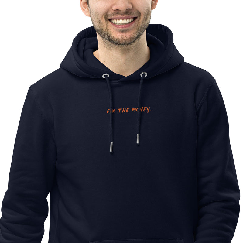 Personalized Quote Embroidered Men's Organic Pullover Bitcoin Hoodie with Pouch Pocket