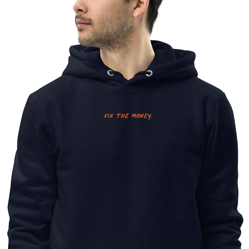 Personalized Quote Embroidered Men's Organic Pullover Bitcoin Hoodie with Pouch Pocket