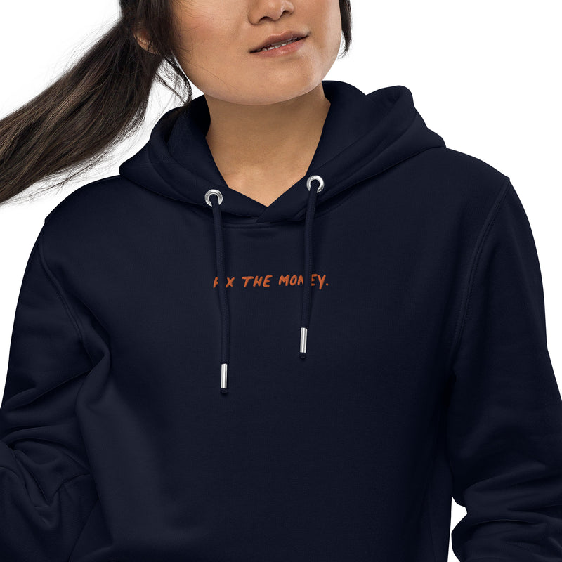 Personalized Quote Embroidered Women's Organic Pullover with Pouch Pocket | Bitcoin Hoodie