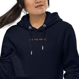 Personalized Quote Embroidered Women's Organic Pullover Hoodie with Pouch Pocket