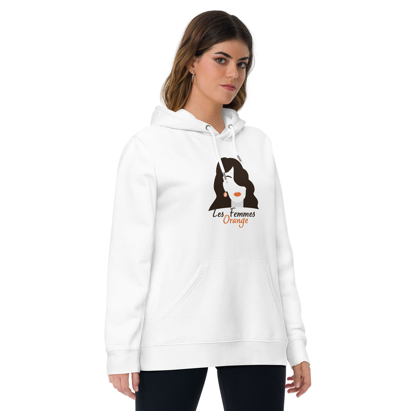 Les Femmes Orange Women's Organic Pullover Bitcoin Hoodie with Pouch Pocket