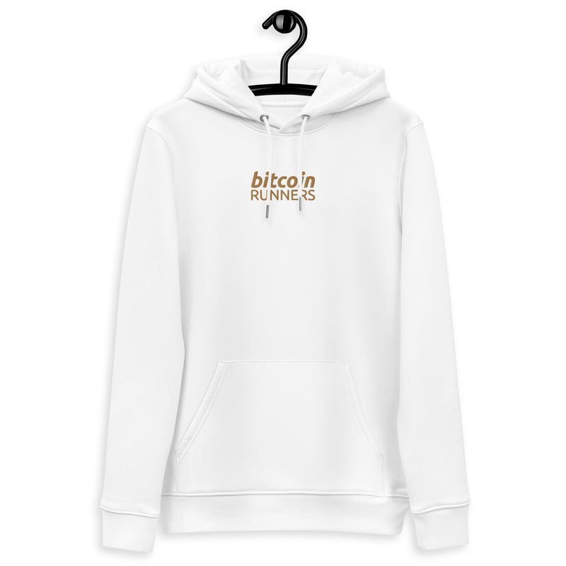Bitcoin Runners Embroidered Women's Organic Pullover Hoodie with Pouch Pocket