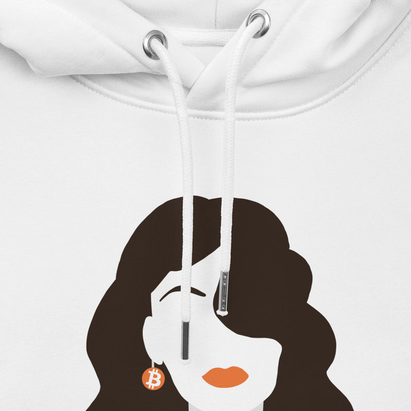 Les Femmes Orange Women's Organic Pullover Bitcoin Hoodie with Pouch Pocket