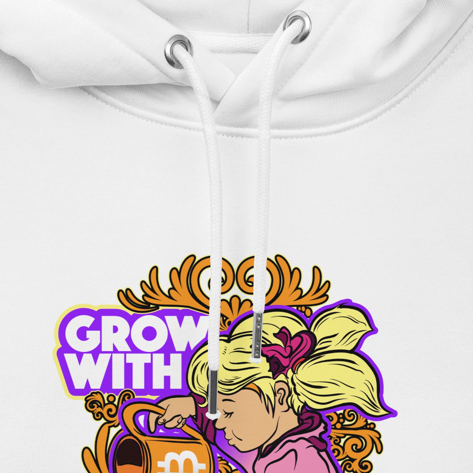 Pocket Bitcoin Girl Men's Organic Pullover Hoodie with Pouch Pocket