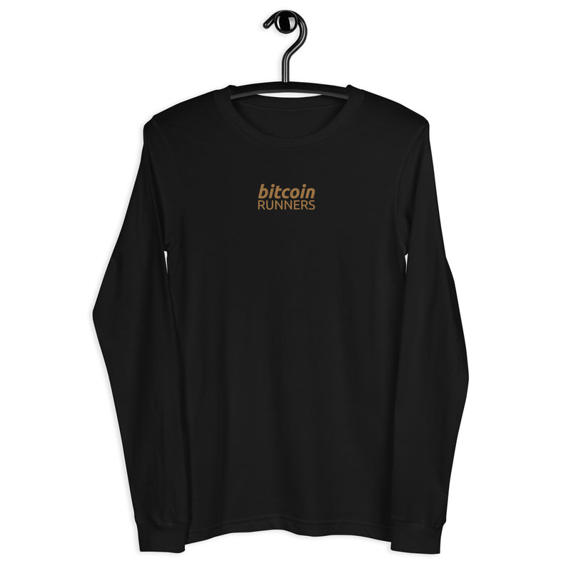 Bitcoin Runners Embroidered Men's Long Sleeve T-Shirt