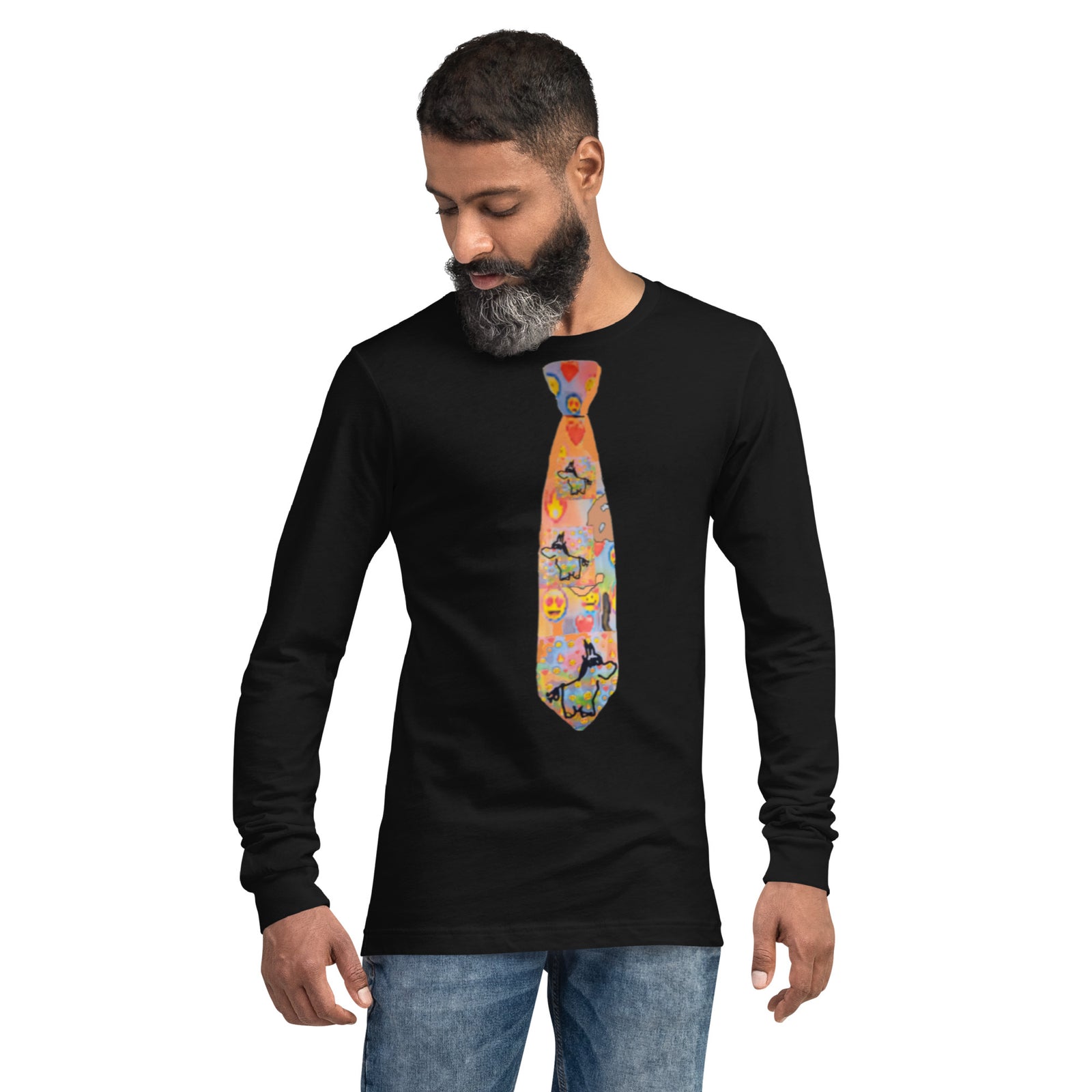 Bullybursti Schlipsograph Men's Long Sleeve | Bitcoin T-Shirt