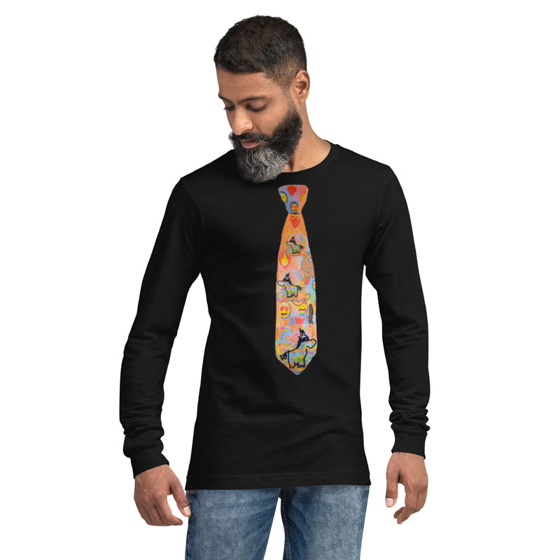 Bullybursti Schlipsograph Men's Long Sleeve | Bitcoin T-Shirt