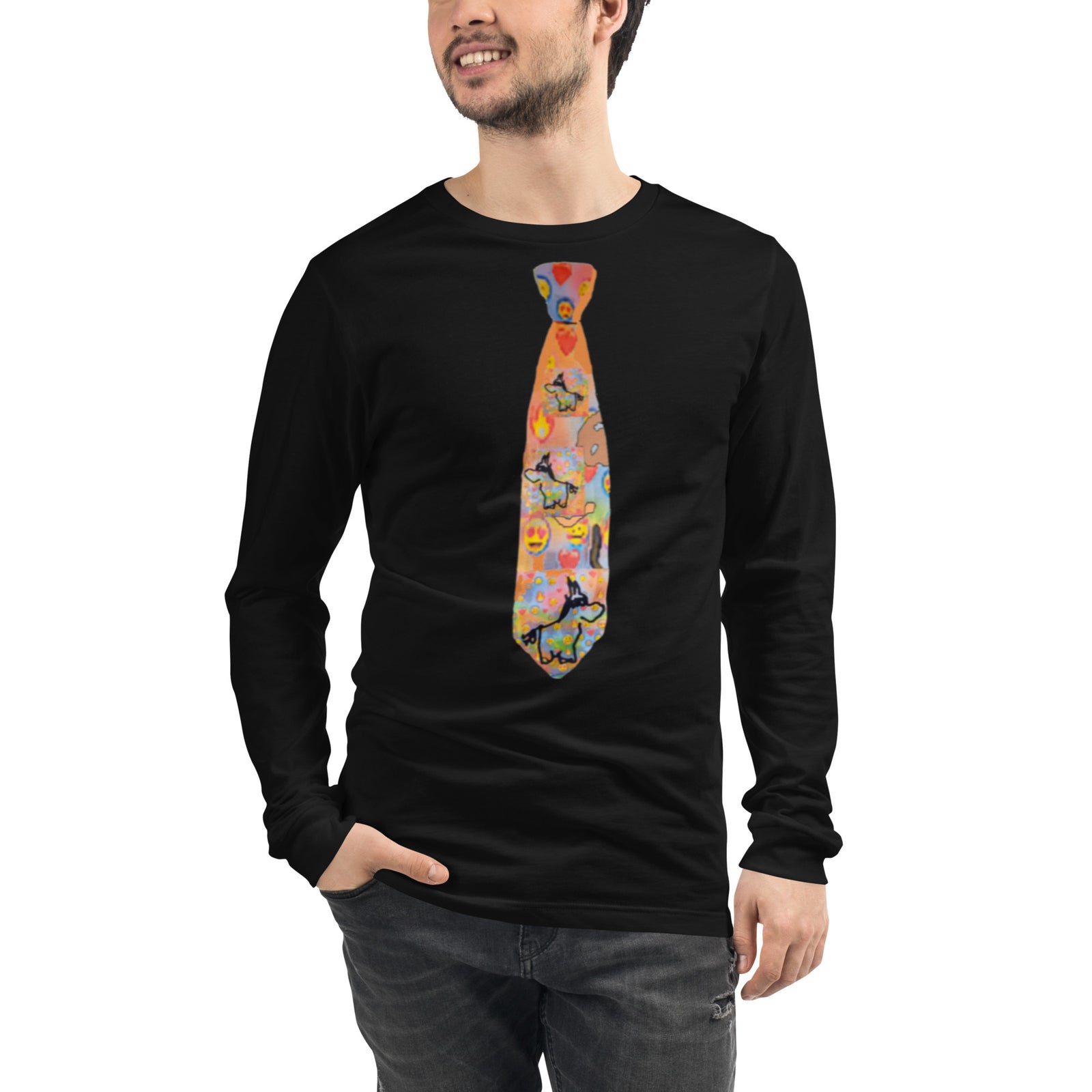 Bullybursti Schlipsograph Men's Long Sleeve | Bitcoin T-Shirt