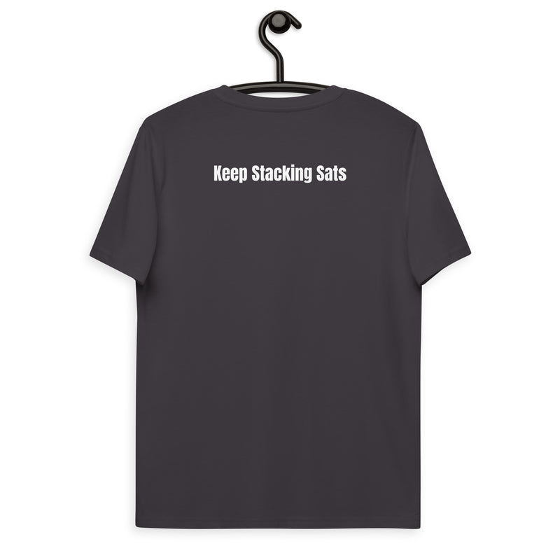 Bitcoin Satsymbol Back & Front Men's Organic Cotton T-Shirt