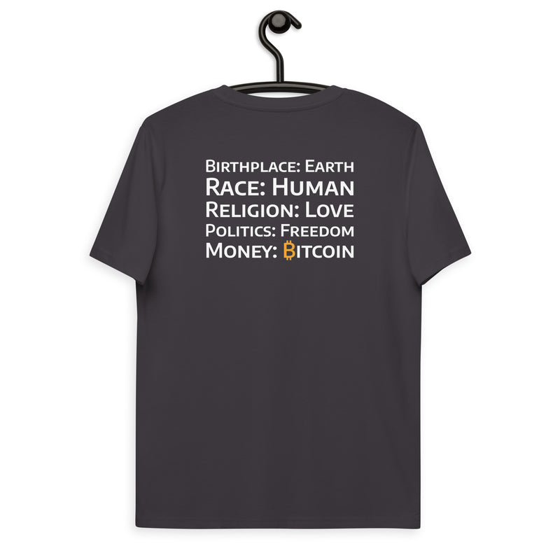 Bitcoin Money Druck HINTEN Basic Bio-T-Shirt für Männer
