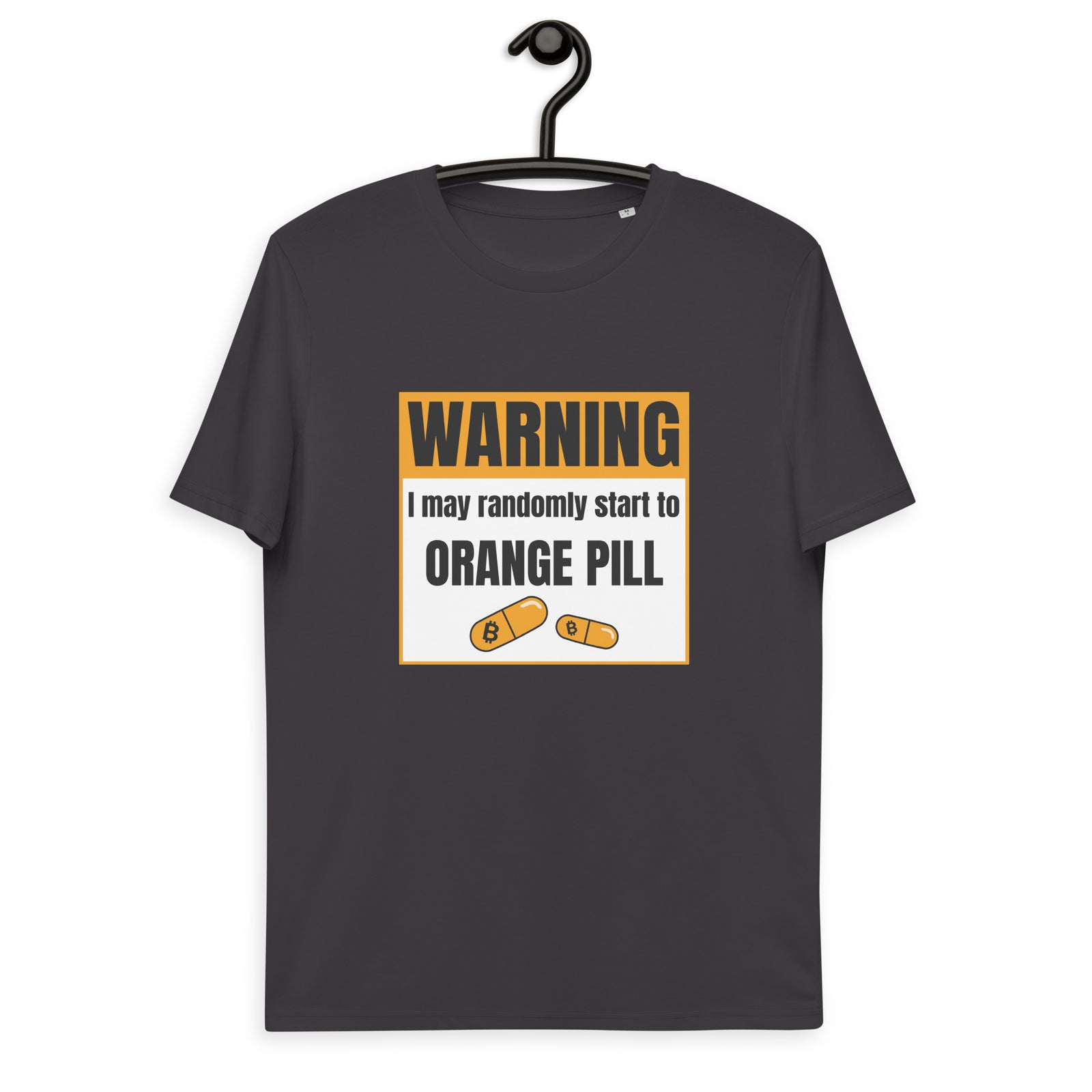 Bitcoin Warning Orange Pill Men's Organic Cotton T-Shirt