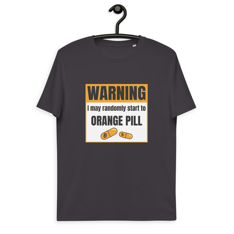 Bitcoin Warning Orange Pill Men's Organic Cotton T-Shirt