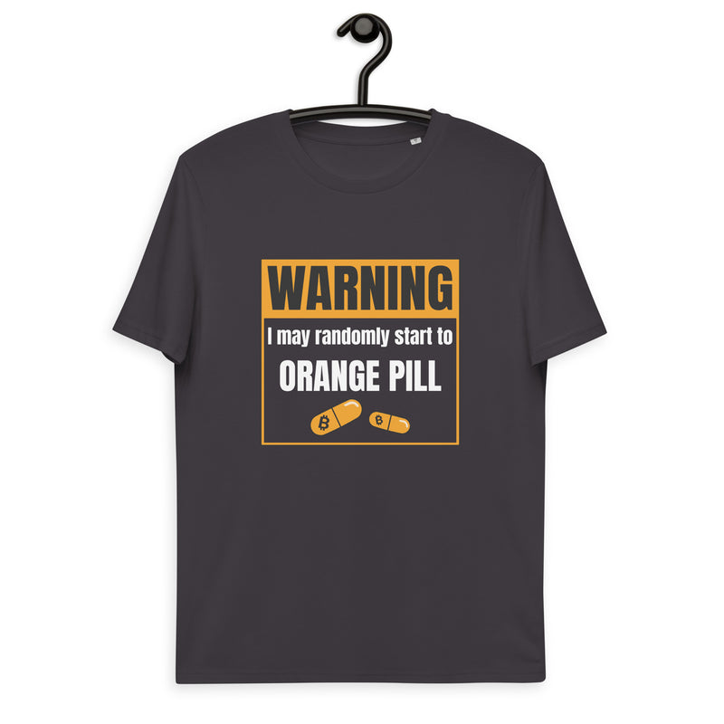 Bitcoin Warning Orange Pill Men's Organic Cotton T-Shirt