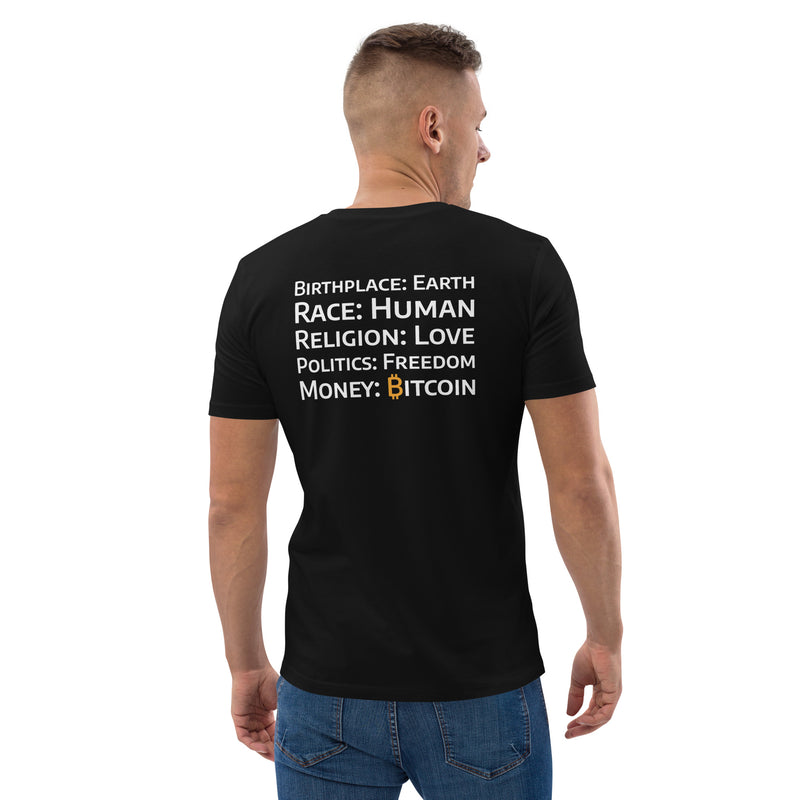 Bitcoin Money Druck HINTEN Basic Bio-T-Shirt für Männer