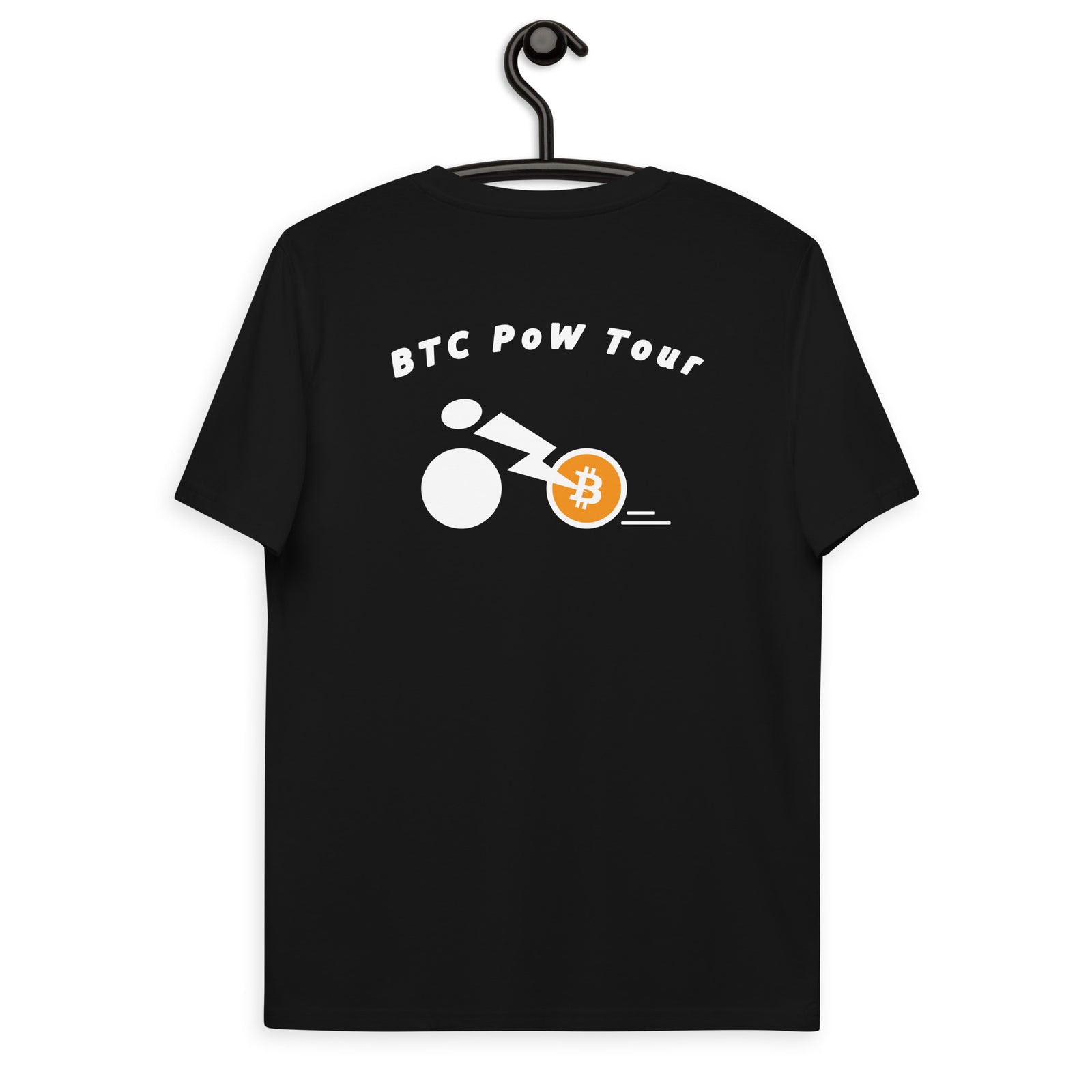 BTC POW Tour Front Embroidered & Back Printed Men's Organic Cotton | Bitcoin T-Shirt