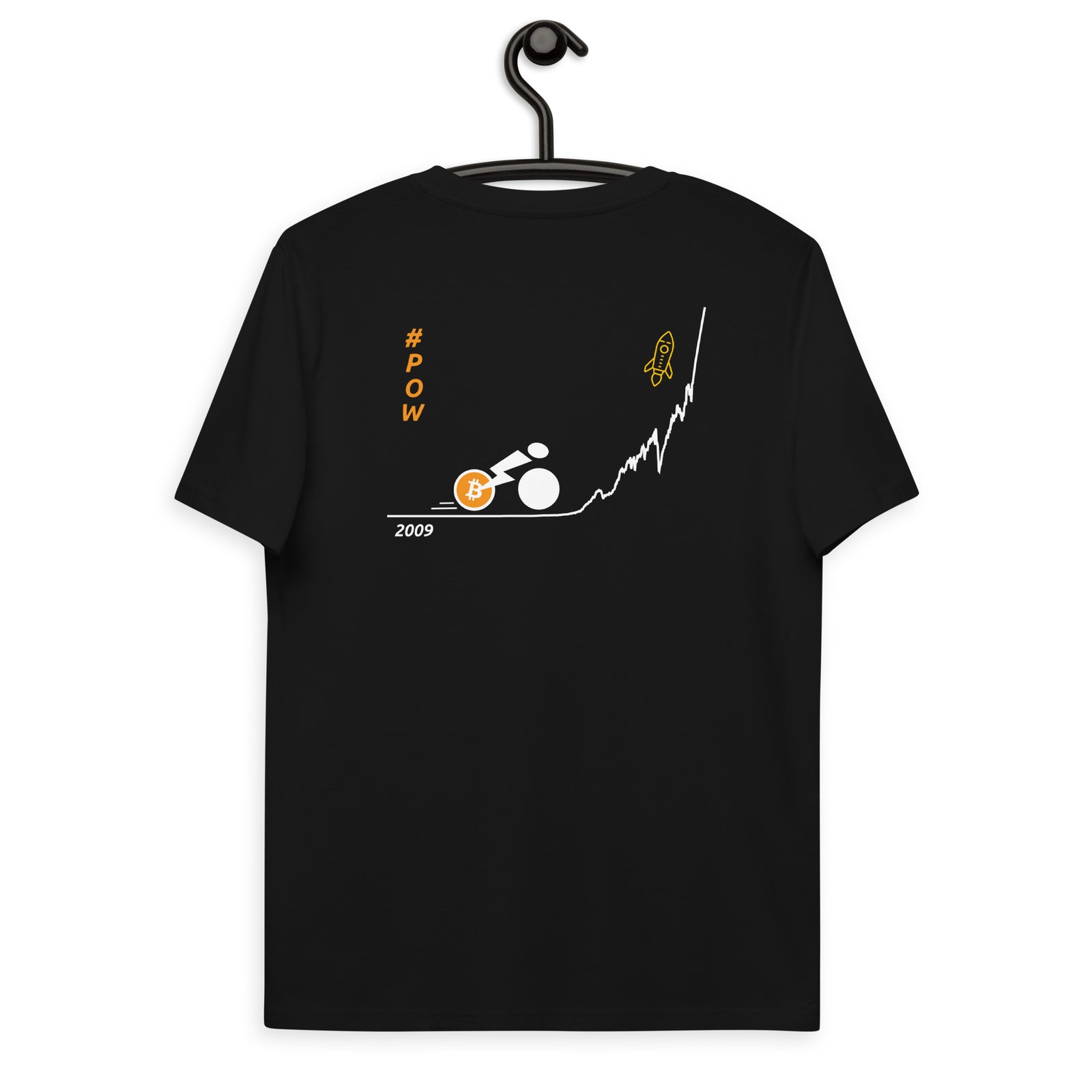 BTC POW Tour Front Embroidered & Back Printed Men's Organic Cotton | Bitcoin T-Shirt