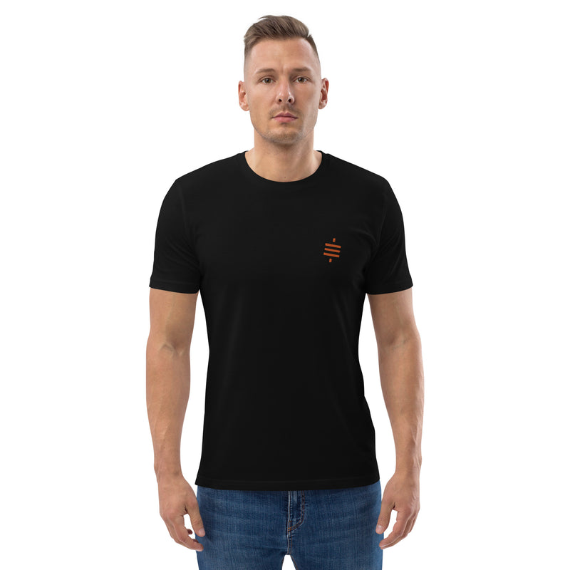 Bitcoin Satsymbol Embroidered Men's Organic Cotton T-Shirt