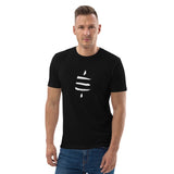 Bitcoin Satsymbol Vorne&Hinten Basic Bio-T-Shirt für Männer
