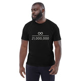 Infinity Divided by 21 Mio Bitcoin Basic Bio-T-Shirt für Männer