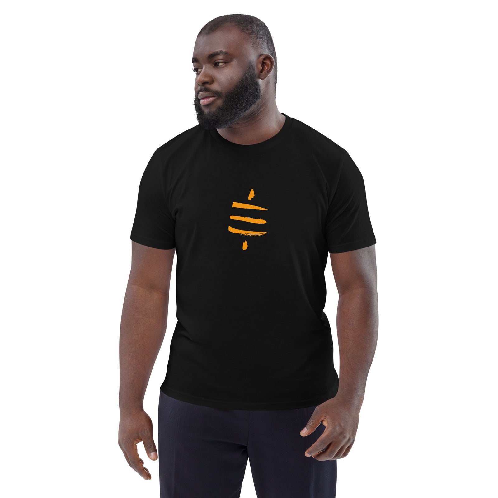 Bitcoin Satsymbol Basic Bio-T-Shirt für Männer