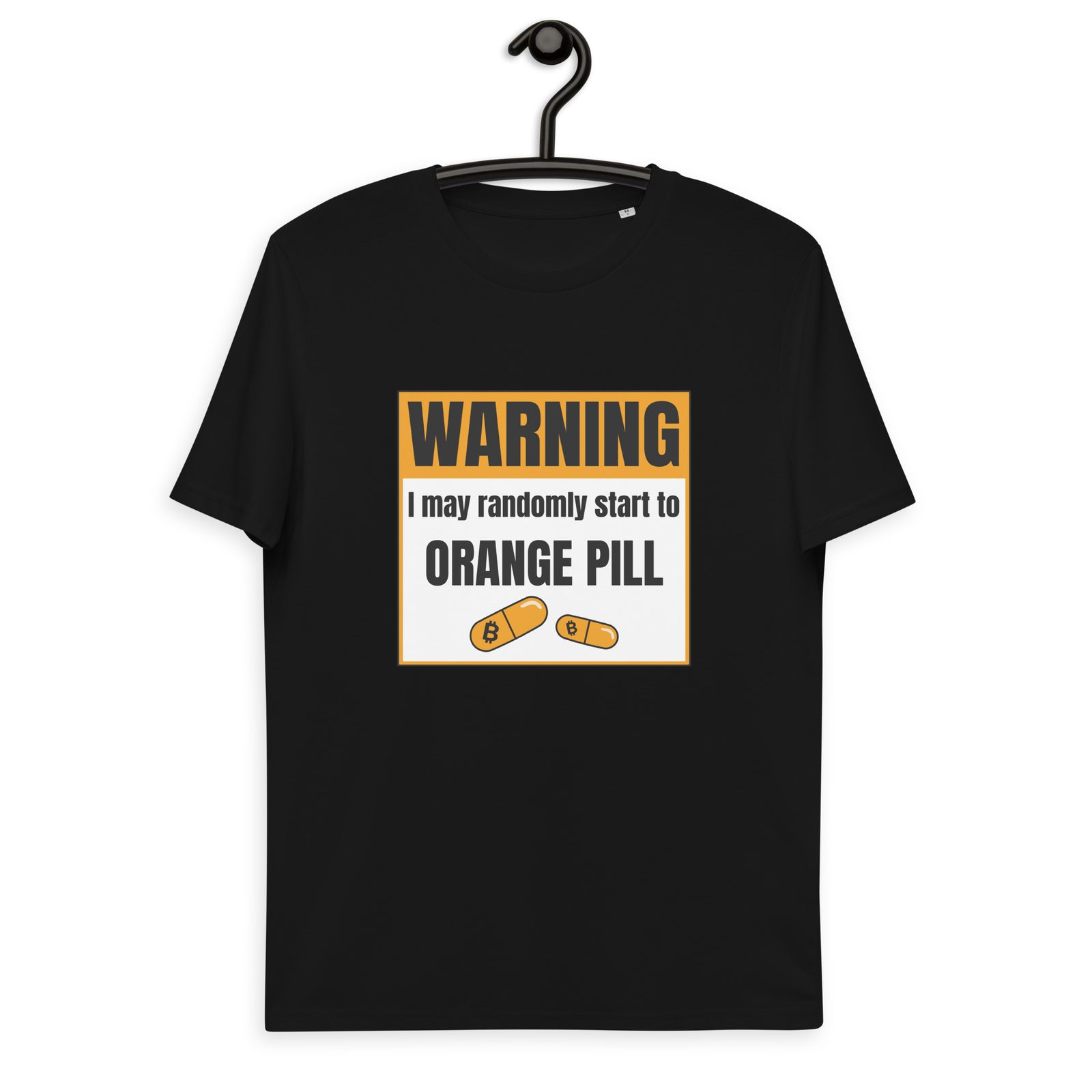 Bitcoin Warning Orange Pill Men's Organic Cotton T-Shirt