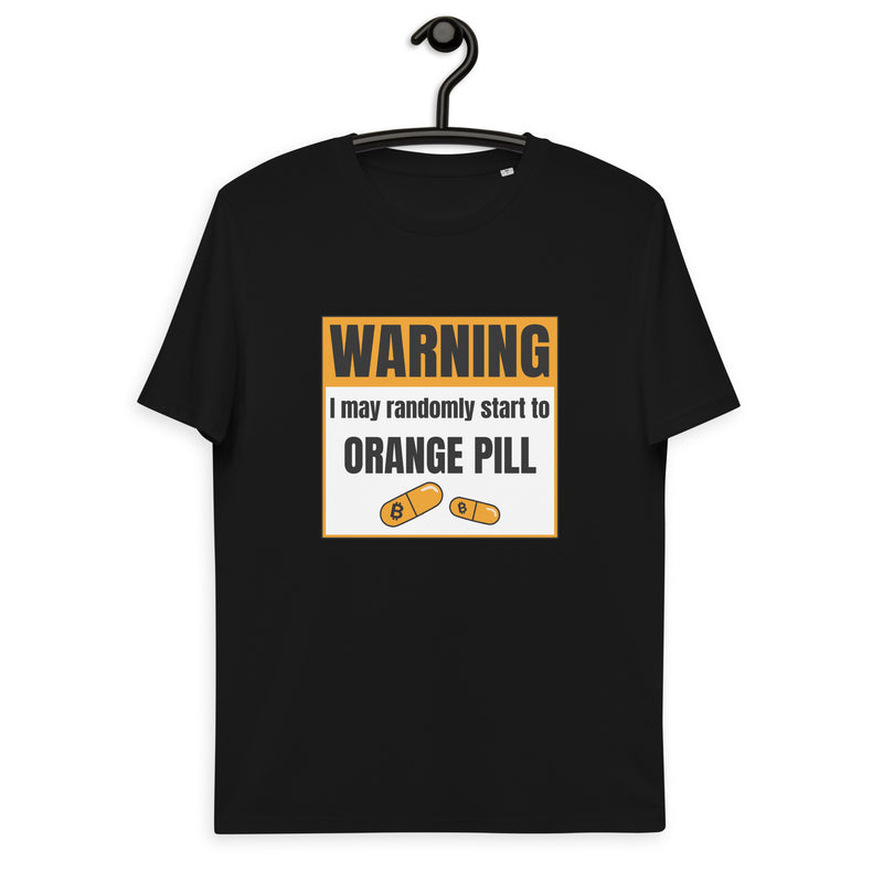 Bitcoin Warning Orange Pill Men's Organic Cotton T-Shirt